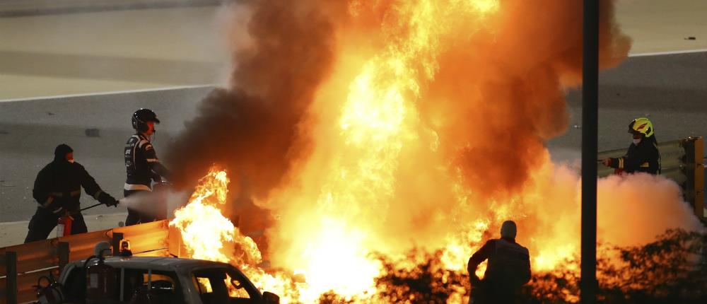 F1: Τρομακτικό ατύχημα στην πίστα του Μπαχρέιν - Στις φλόγες μονοθέσιο (βίντεο)