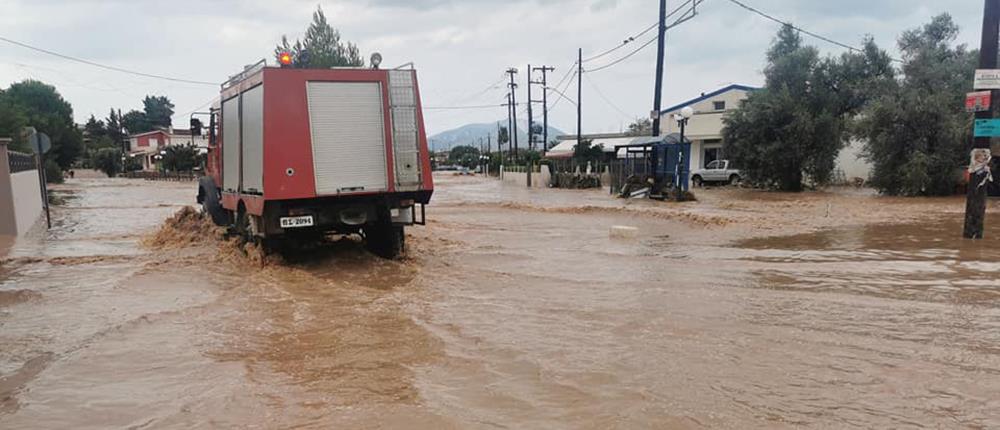 Εύβοια: η “Θάλεια” έριξε 300 χιλιοστά βροχής σε οκτώ ώρες στη Στενή