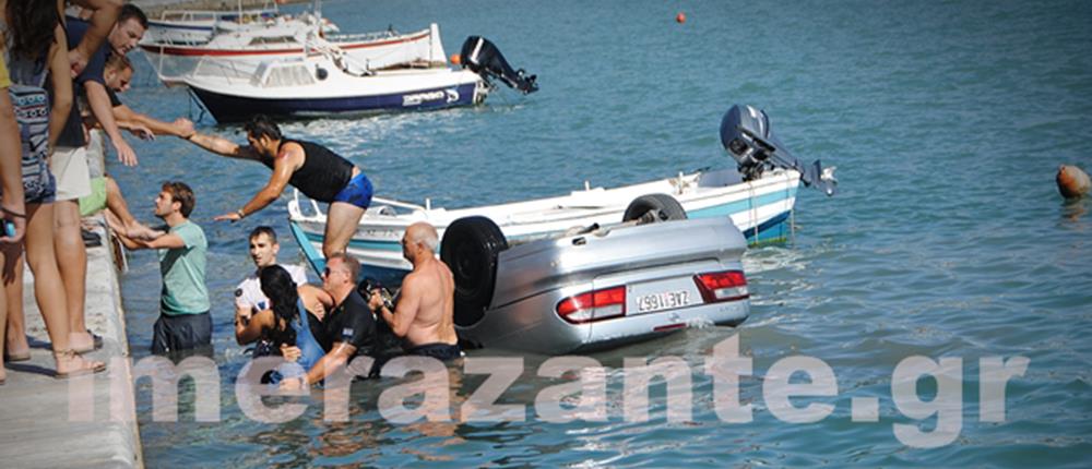 Ζάκυνθος: Έσπασαν τα φρένα κι έπεσαν στο λιμάνι!