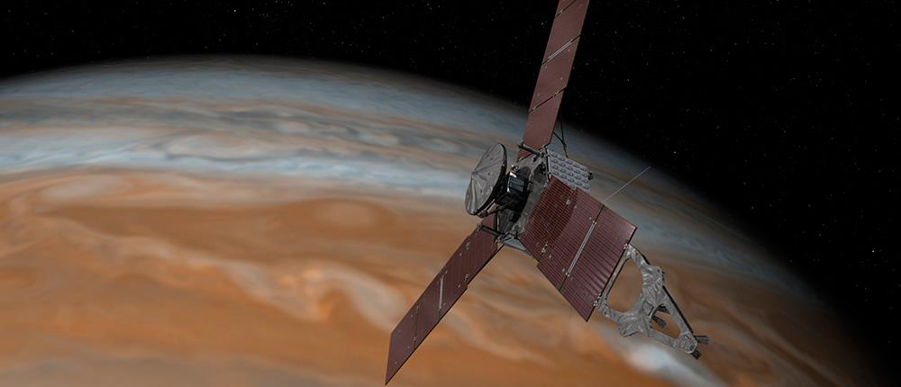 Το Juno πάνω από την “ερυθρά κηλίδα” του Δία