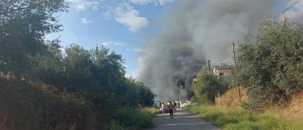 Μεσσηνία: Φωτιά κοντά σε καταυλισμό Ρομά (εικόνες)