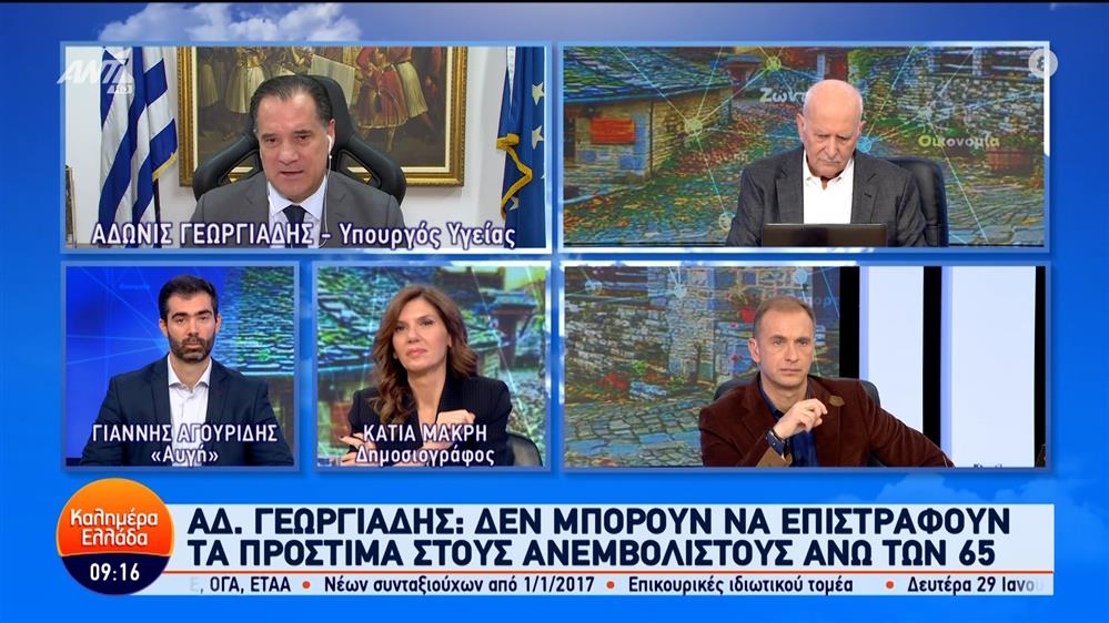 Ο Άδωνις Γεωργιάδης, Υπουργός Υγείας, στο Καλημέρα Ελλάδα – 18/01/2024