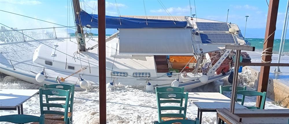 Άνεμοι στον Παγασητικό: Προκάλεσαν ζημιές και “έβγαλαν” τα πλοία στη στεριά (εικόνες) 