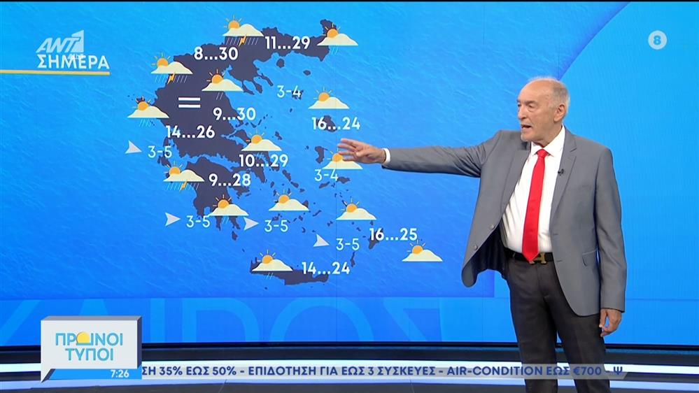 Ο καιρός σήμερα – Πρωινοί Τύποι – 14/05/2022