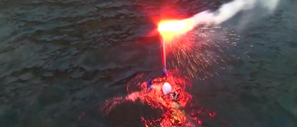 Ολυμπιακή φλόγα - Κάτω από το νερό
