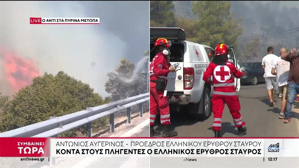 Φωτιά στην Αττική: Ο Ερυθρός Σταυρός στο πύρινο μέτωπο 
