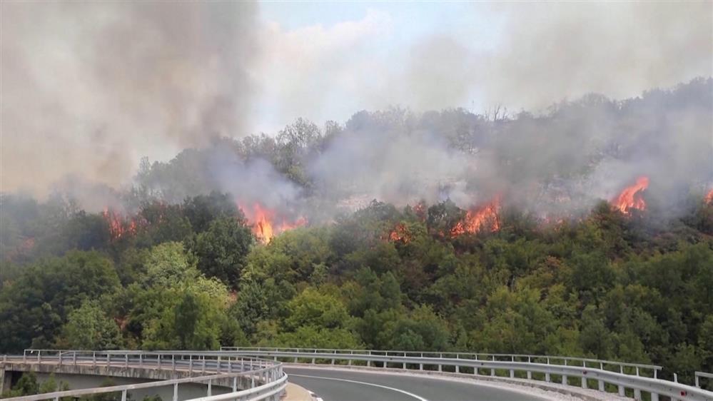 Βόρεια Μακεδονία: Μάχη με τις φωτιές δίνουν επίγειες και εναέριες δυνάμεις πυρόσβεσης