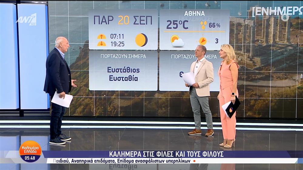 ΚΑΛΗΜΕΡΑ ΕΛΛΑΔΑ - 20/09/2024