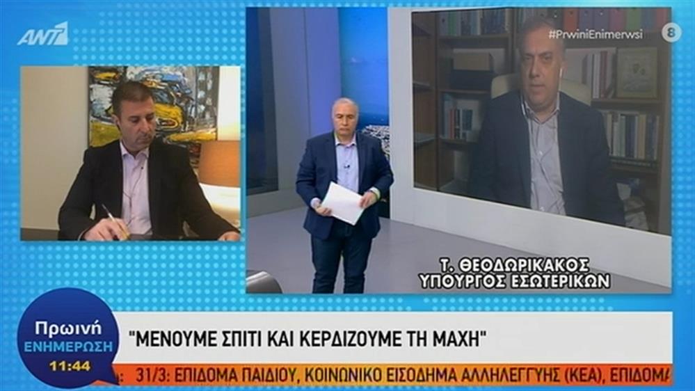 Τάκης Θεοδωρικάκος – ΠΡΩΙΝΗ ΕΝΗΜΕΡΩΣΗ – 27/03/2020