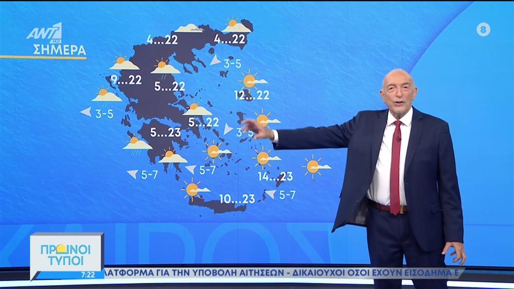 Ο καιρός σήμερα – Πρωινοί Τύποι 16/04/2022
