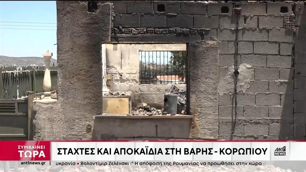 Φωτιά σε Βάρης - Κορωπίου: Η κάμερα του ΑΝΤ1 κατέγραψε την καταστροφή
