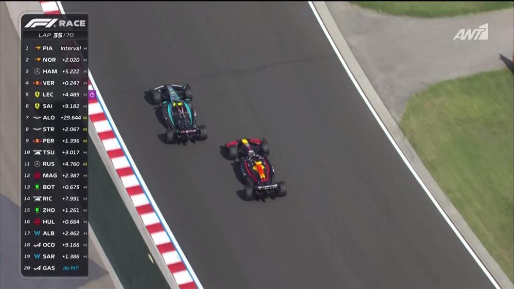 Τρομερή μάχη Hamilton - Verstappen στον 35ο γύρο