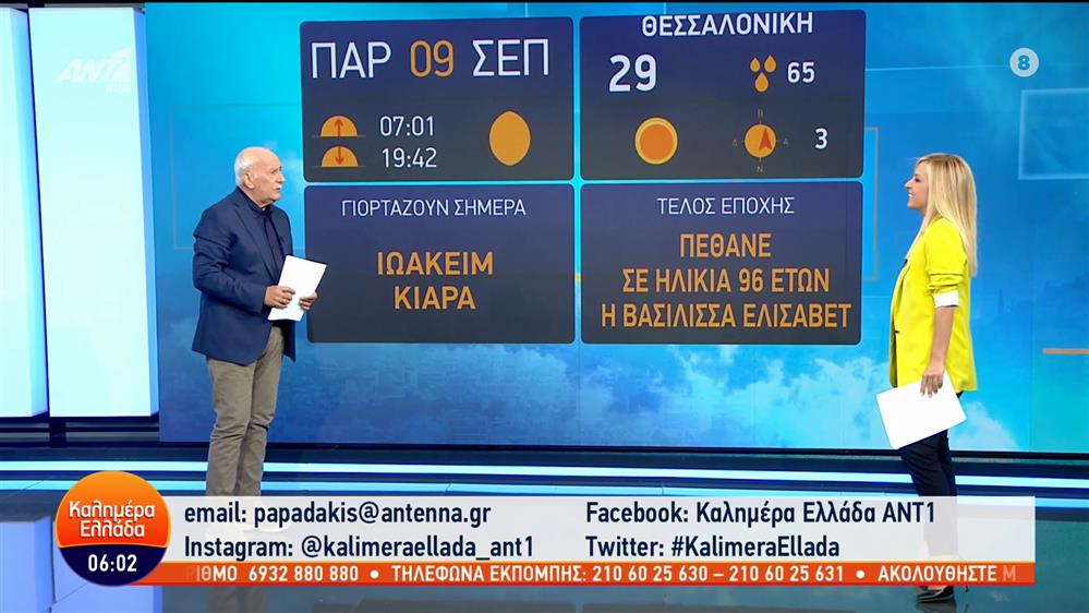 ΚΑΛΗΜΕΡΑ ΕΛΛΑΔΑ - 09/09/2022