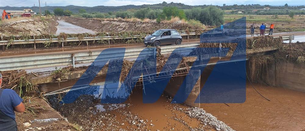 Η Cassandra χτυπά την Αιτωλοακαρνανία: Κλειστή η παλιά Εθνικής Οδός (εικόνες)