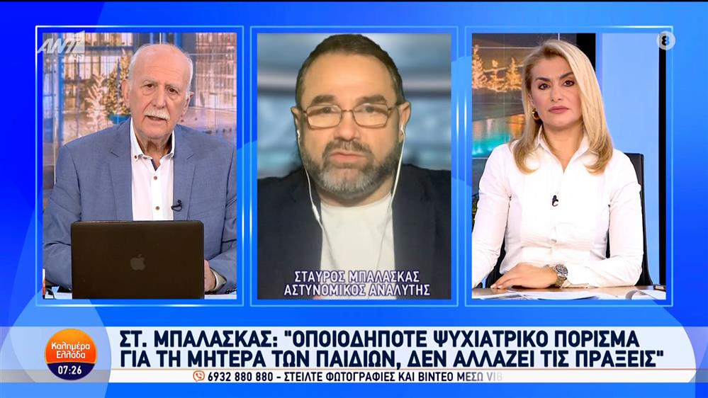 Ο Σταύρος Μπαλάσκας, αστυνομικός αναλυτής, στο Καλημέρα Ελλάδα – 13/12/2024