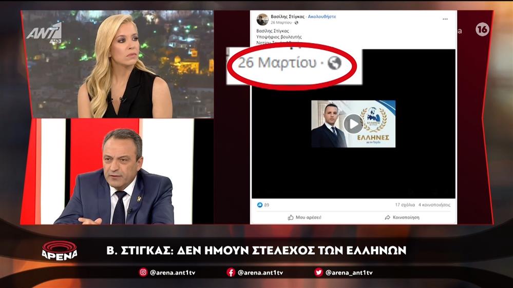 Ο Βασίλης Στίγκας στην "Αρένα"