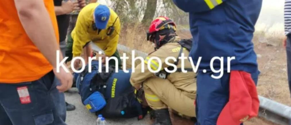 Φωτιά στο Κατακάλι Κορινθίας: Λιποθύμησε πυροσβέστης (εικόνες)