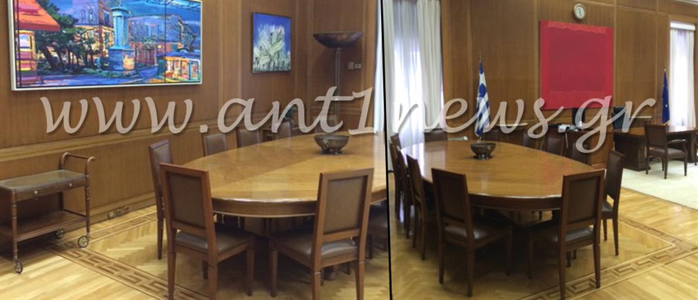 Ετοιμάζεται το νέο γραφείο του Αλέξη Τσίπρα στη Βουλή (βίντεο + φωτό)