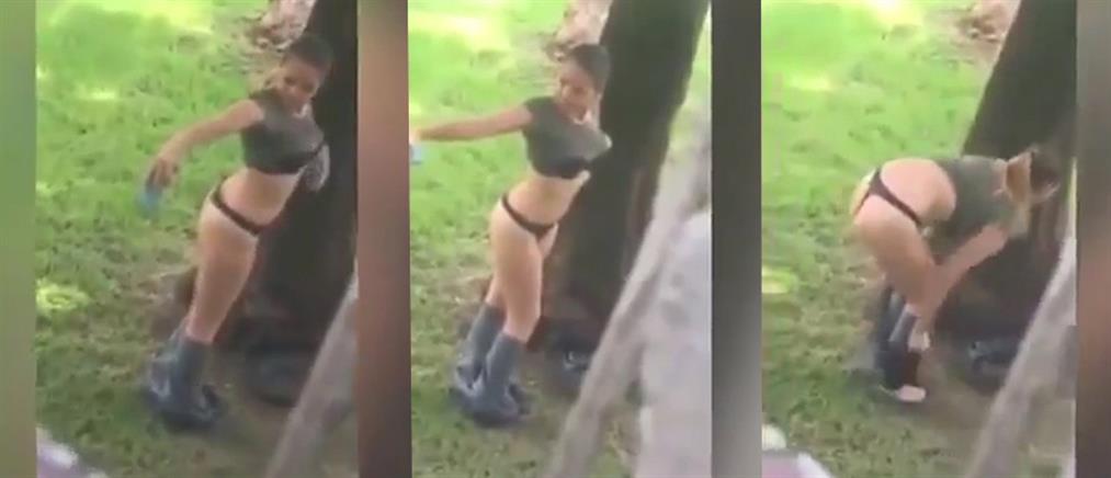 Νεαρή γδύθηκε σε πάρκο και έβγαλε selfie τα οπίσθιά της! - Έγινε viral (βίντεο)