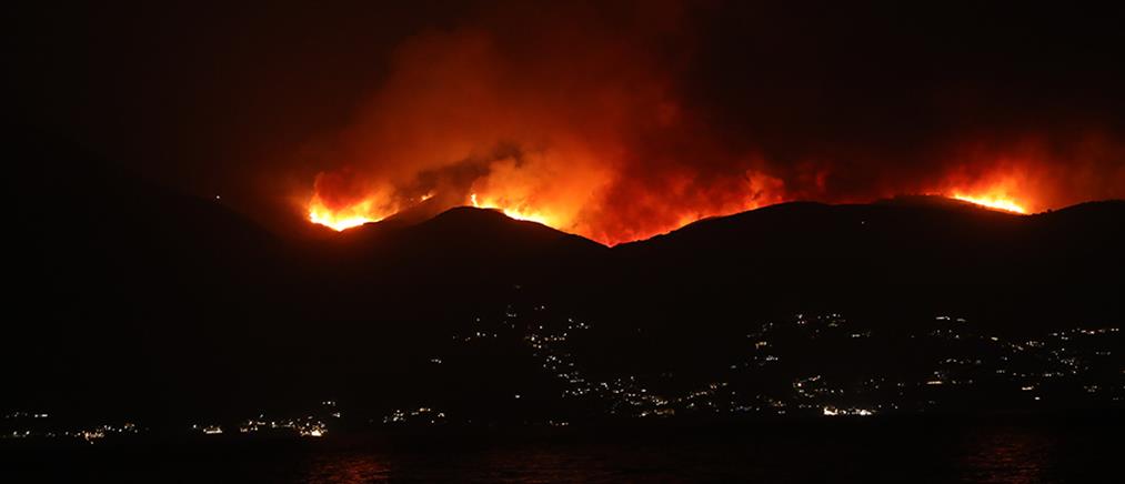 Φωτιές στην Ελλάδα: Ολονύχτια μάχη με τις φλόγες, εκκενώσεις και επιχειρήσεις διάσωσης