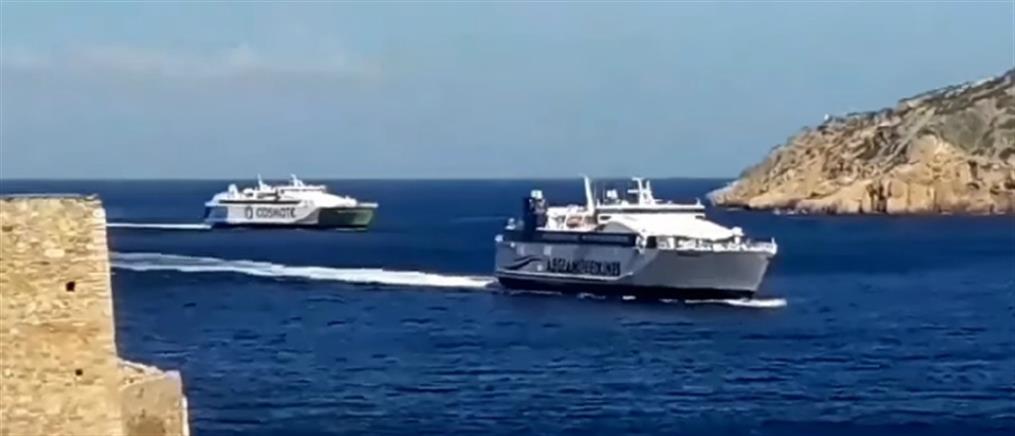 “Κόντρες” ταχύπλοων στο λιμάνι της Σίφνου (βίντεο)