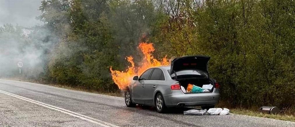 Παναγιώτης Ψωμιάδης: Φωτιά στο αυτοκίνητό του ενώ οδηγούσε(εικόνες)