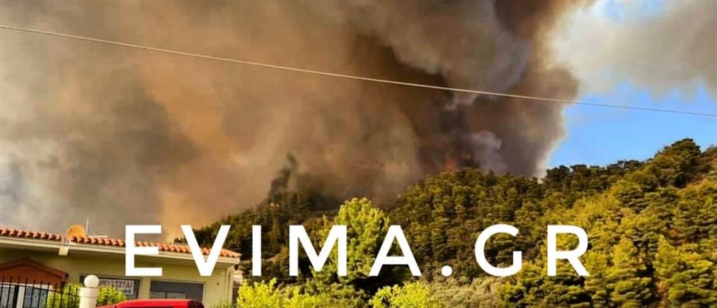 Φωτιά στην Εύβοια: Στη μάχη τα εναέρια μέσα - Νέο μήνυμα από το 112