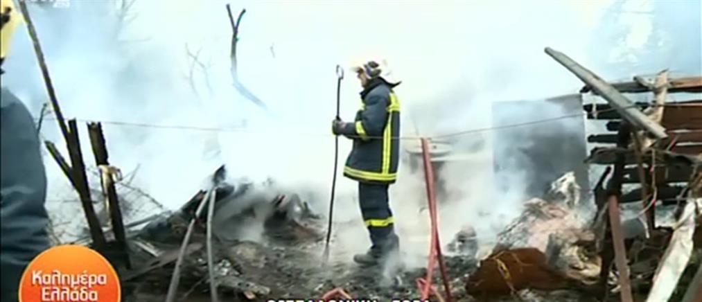 Θεσσαλονίκη: Φωτιά σε αποθήκη με εύφλεκτα υλικά