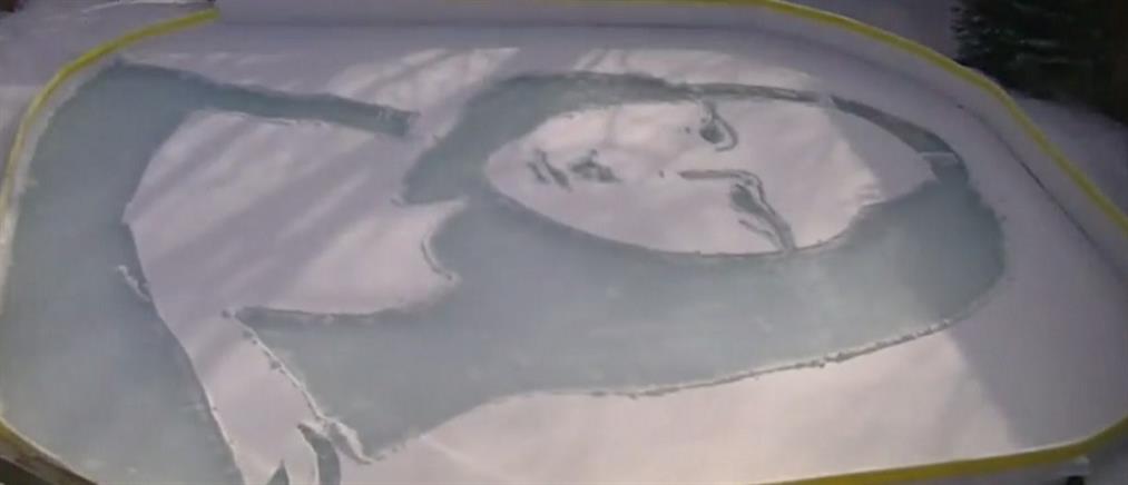 Βίντεο: “ζωγράφισε” τη Μόνα Λίζα στο χιόνι