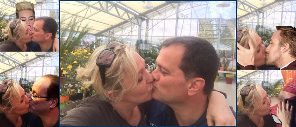 Το selfie φιλί της Λεπέν στο σύντροφό της