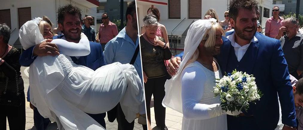 Ο κουμπάρος ντύθηκε νύφη και προσπάθησε να “κλέψει” τον γαμπρό! (βίντεο)