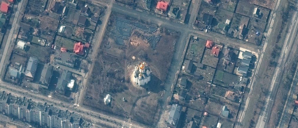 Ουκρανία - Ομαδικός τάφος στην Μπούτσα: εικόνες από δορυφόρο