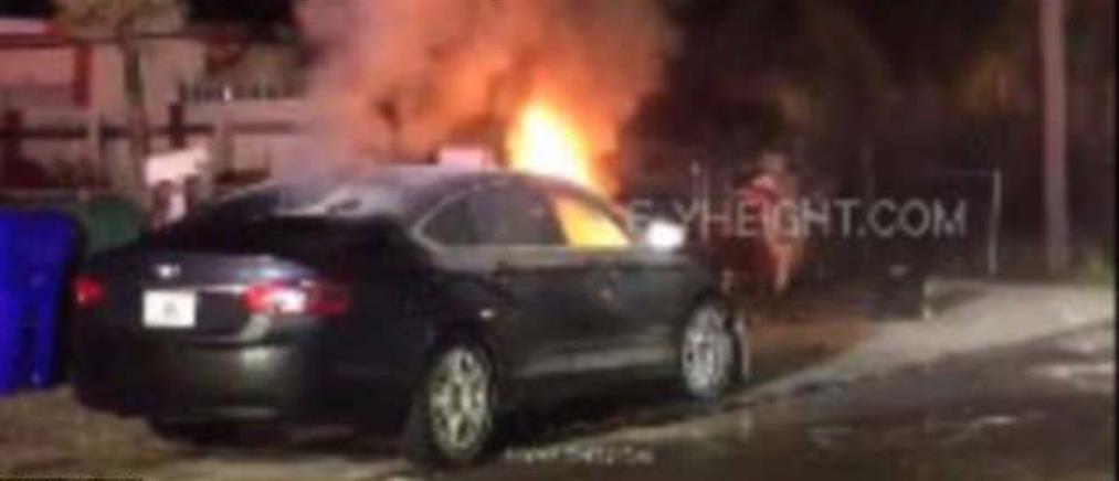 Απατημένη έκαψε το πανάκριβο αυτοκίνητο του συντρόφου της (βίντεο)