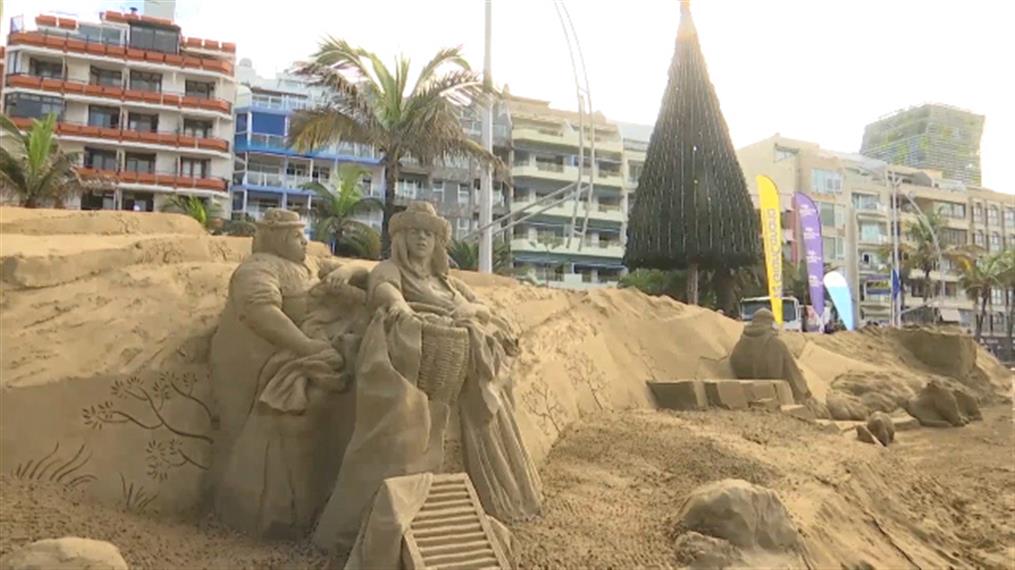 Χριστούγεννα: Η σκηνή της Γέννησης φτιαγμένη από άμμο