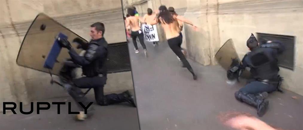Καταδίωκε τις Femen αλλά είχε μετωπική με τον... τοίχο