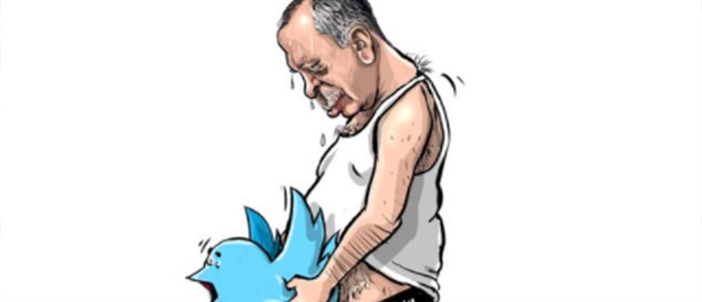 Σάλος με το σκίτσο του Ερντογάν να “βιάζει” το Twitter (φωτο)