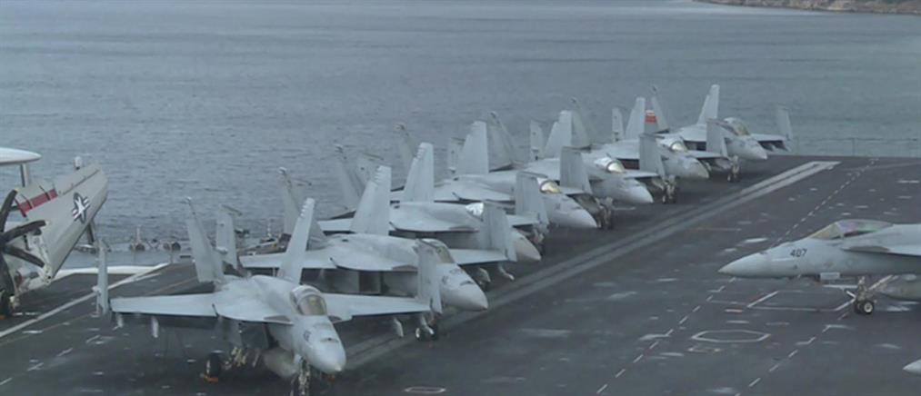 Σούδα - “USS George H.W. Bush”: Ο ΑΝΤ1 στο θηριώδες αμερικανικό αεροπλανοφόρο (βίντεο)