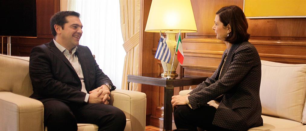Συνάντηση Τσίπρα με την Πρόεδρο της ιταλικής Βουλής