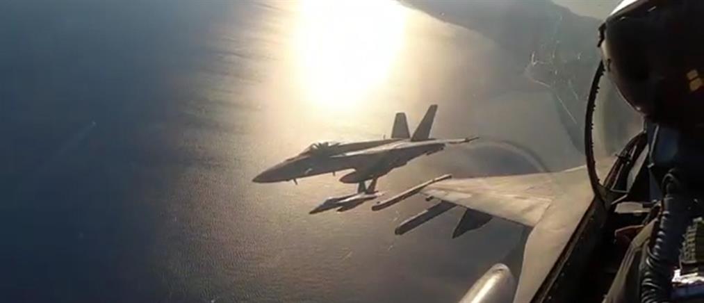Ελληνικά F-16 και F-18 των ΗΠΑ σε εκπαιδευτική πτήση (βίντεο)