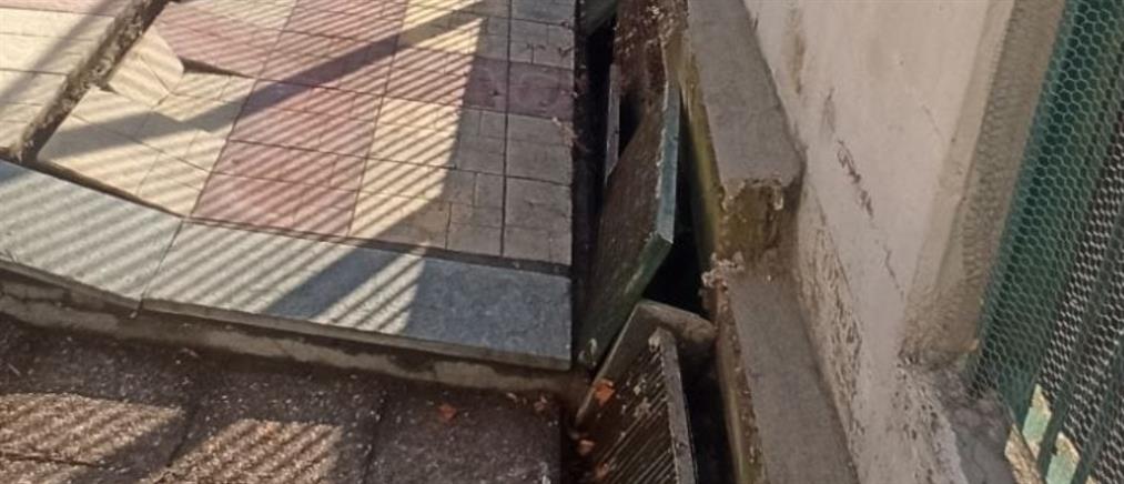 Θεσσαλονίκη: Το έδαφος υποχώρησε σε προαύλιο σχολείων (εικόνες)