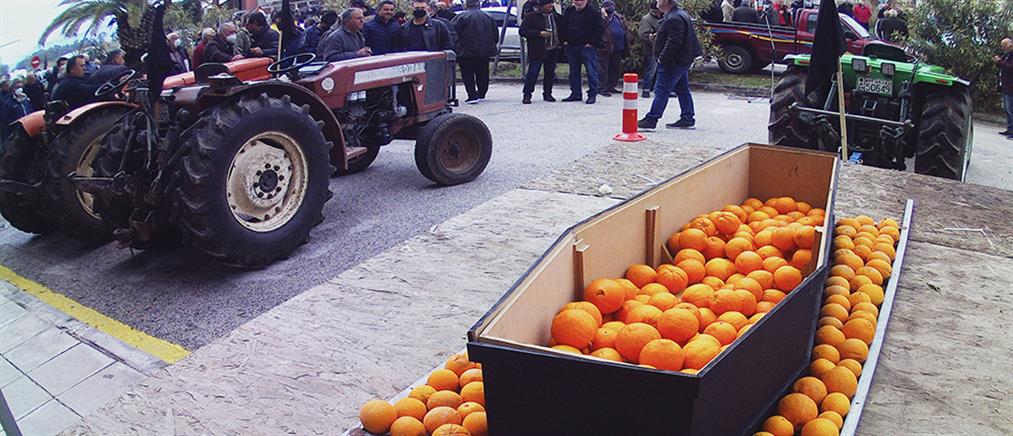 Αργολίδα: Αγρότες “κήδεψαν” τα πορτοκάλια τους (εικόνες)