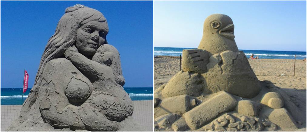 Εντυπωσιακά γλυπτά από ...άμμο στην Αμμουδάρα (εικόνες)