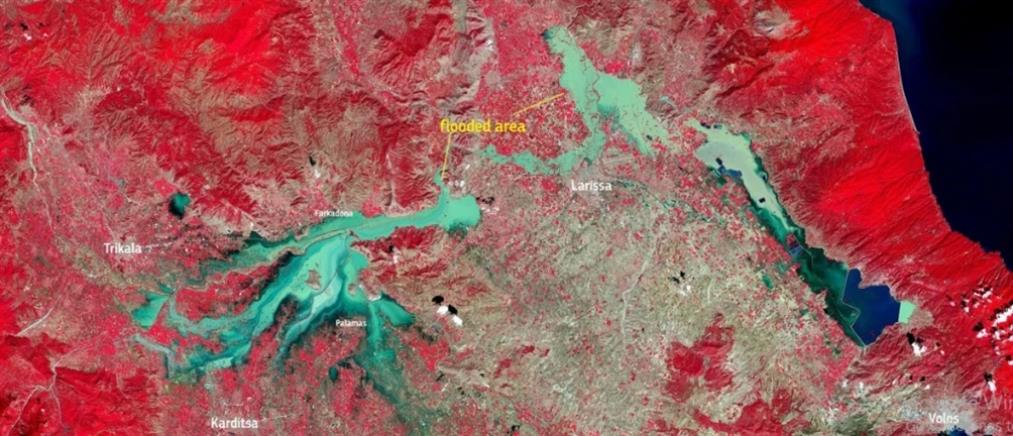 Κακοκαιρία “Daniel”- Θεσσαλία: Δορυφορική εικόνα από τη βιβλική καταστροφή