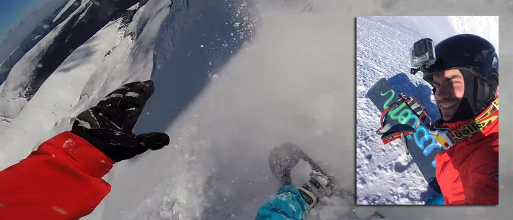 Χιονοστιβάδα καταπίνει σνοουμπόρντερ (βίντεο)