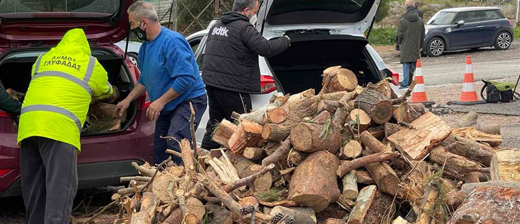 “Ελπίδα” - Δήμος Γλυφάδας: δωρεάν καυσόξυλα σε πολίτες από τα σπασμένα δέντρα (εικόνες)