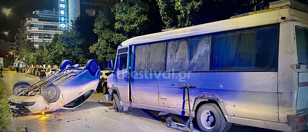Θεσσαλονίκη: Τροχαίο με εγκατάλειψη με κλεμμένο λεωφορείο (εικόνες)