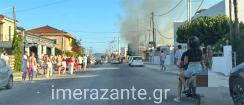 Ζάκυνθος: Φωτιά σε πυλώνα ρεύματος