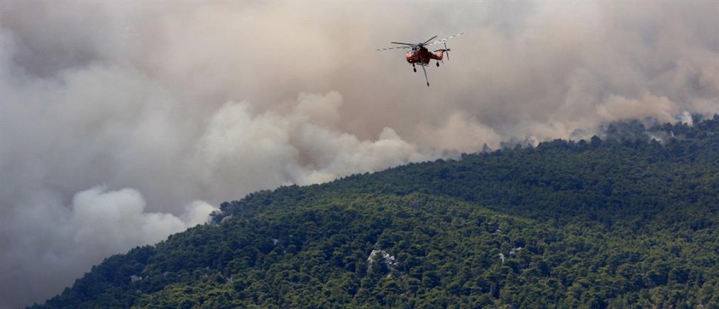 Φωτιά στην Πάρνηθα: Απειλείται ο Εθνικός Δρυμός (εικόνες)