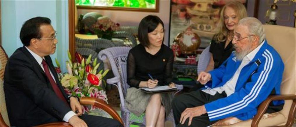 Τον Κινέζο Πρωθυπουργό υποδέχθηκε ο Φιντέλ Κάστρο