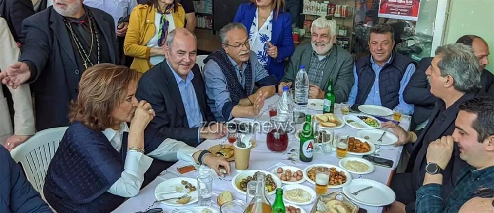 Μεγάλη Παρασκευή: Μπακογιάννη και Πολάκης στο ίδιο τραπέζι στα Χανιά (εικόνες)
